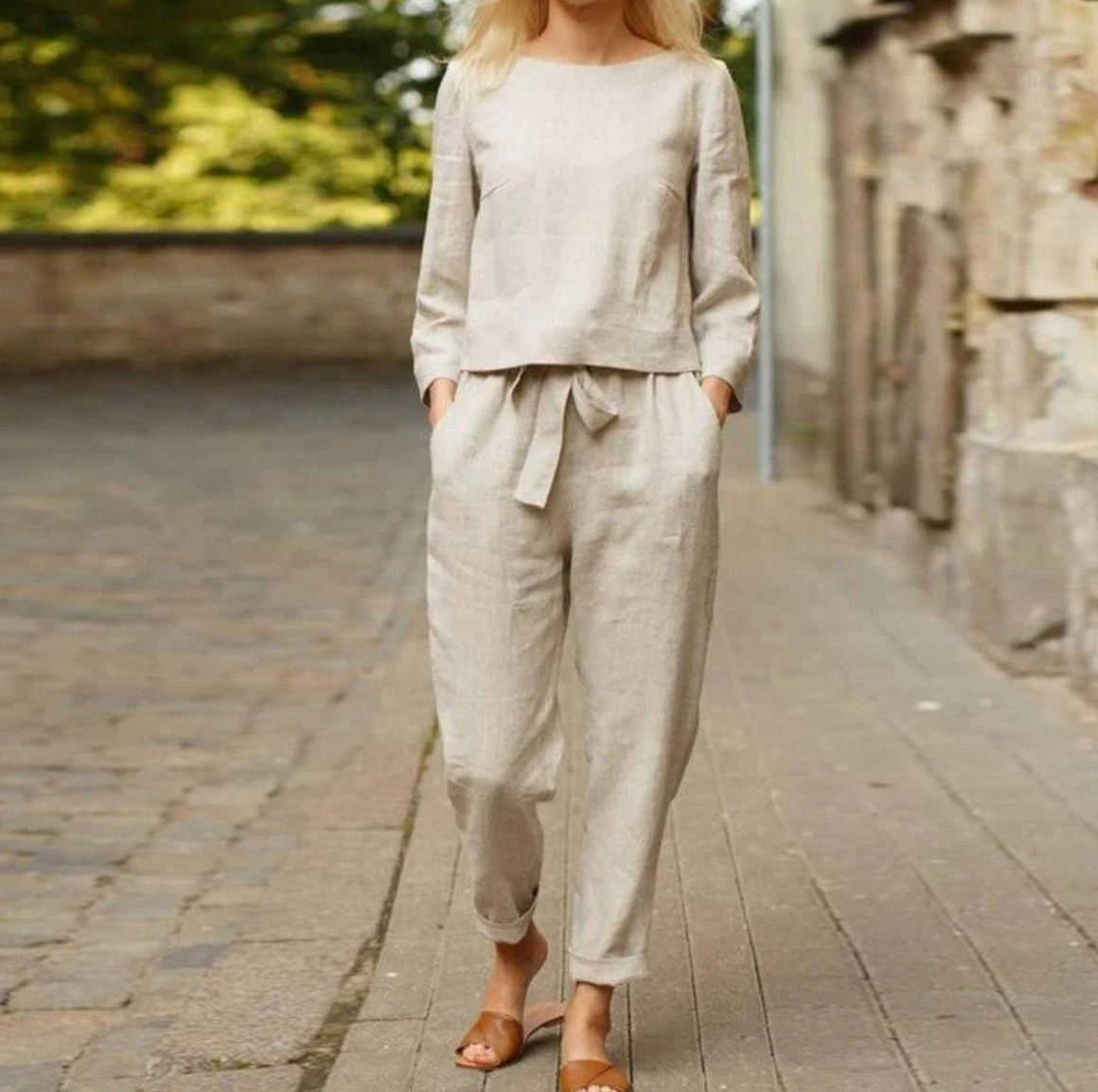 Stacy | Elegant Versatile Linen Woman's Summer Dress Set