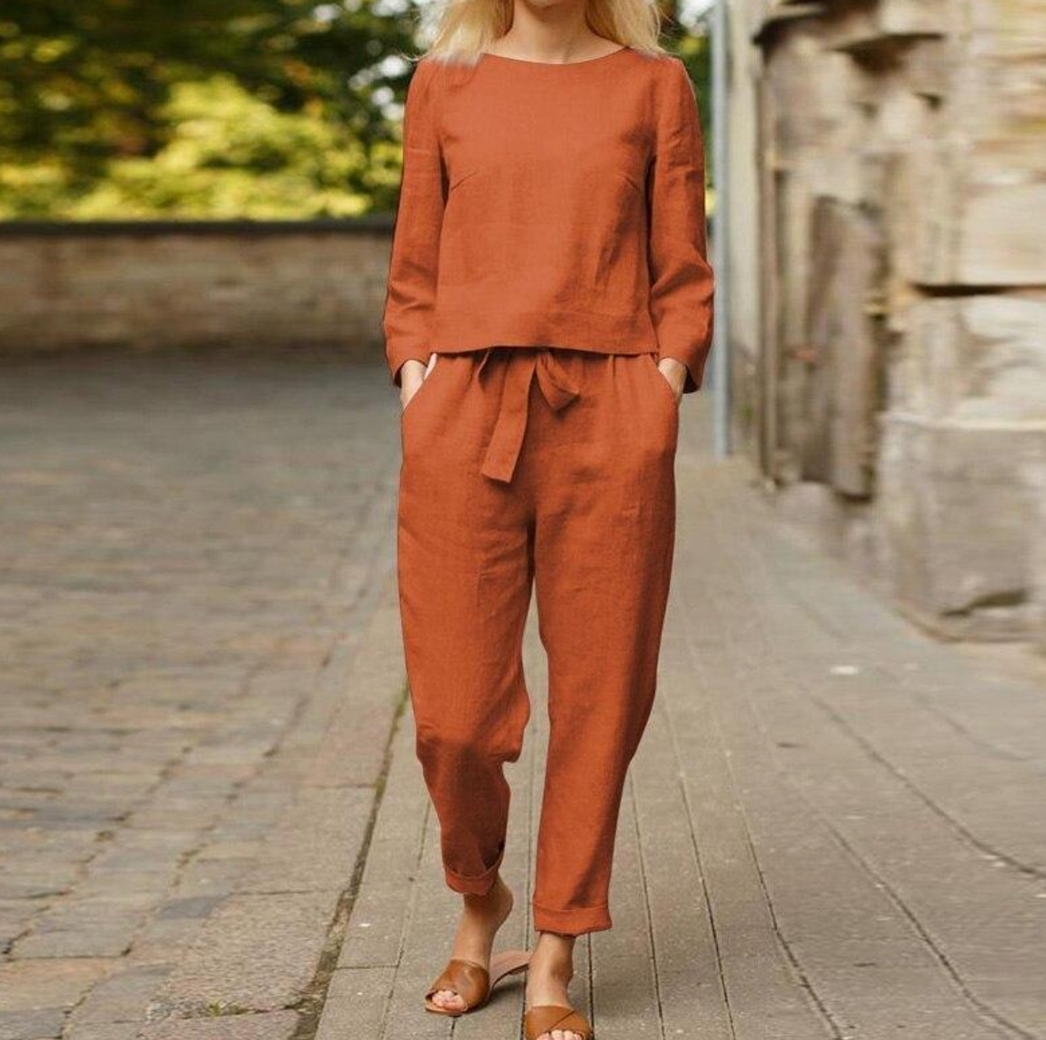 Stacy | Elegant Versatile Linen Woman's Summer Dress Set