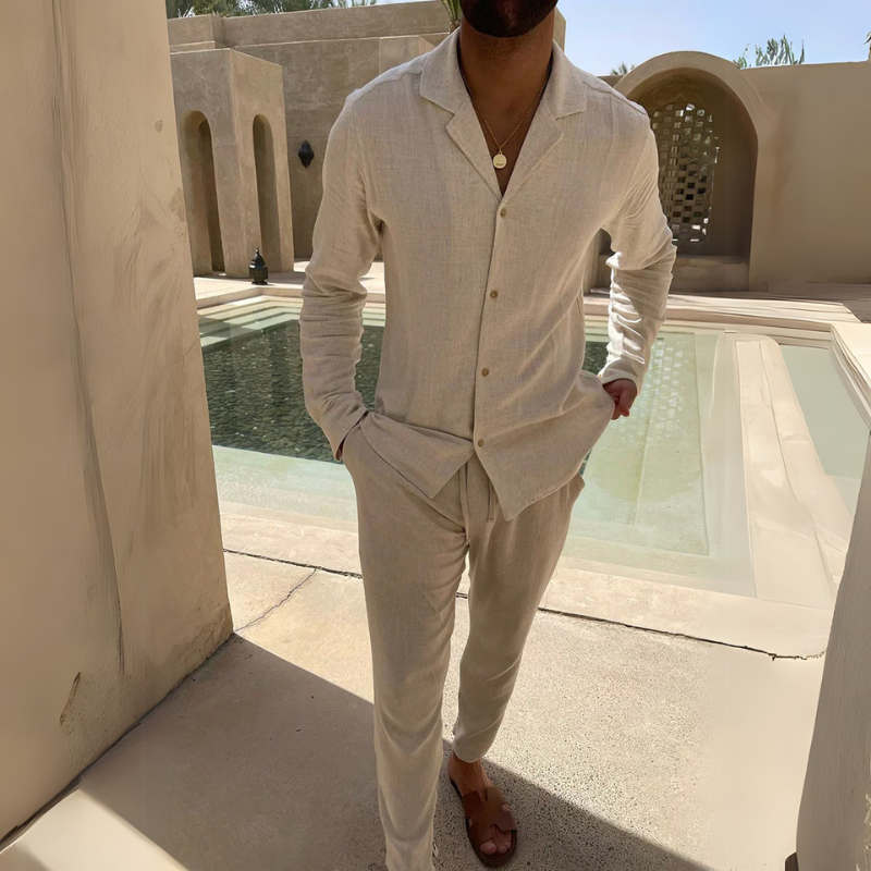 Zackary | Classic Breathable Design Man's Linen Set