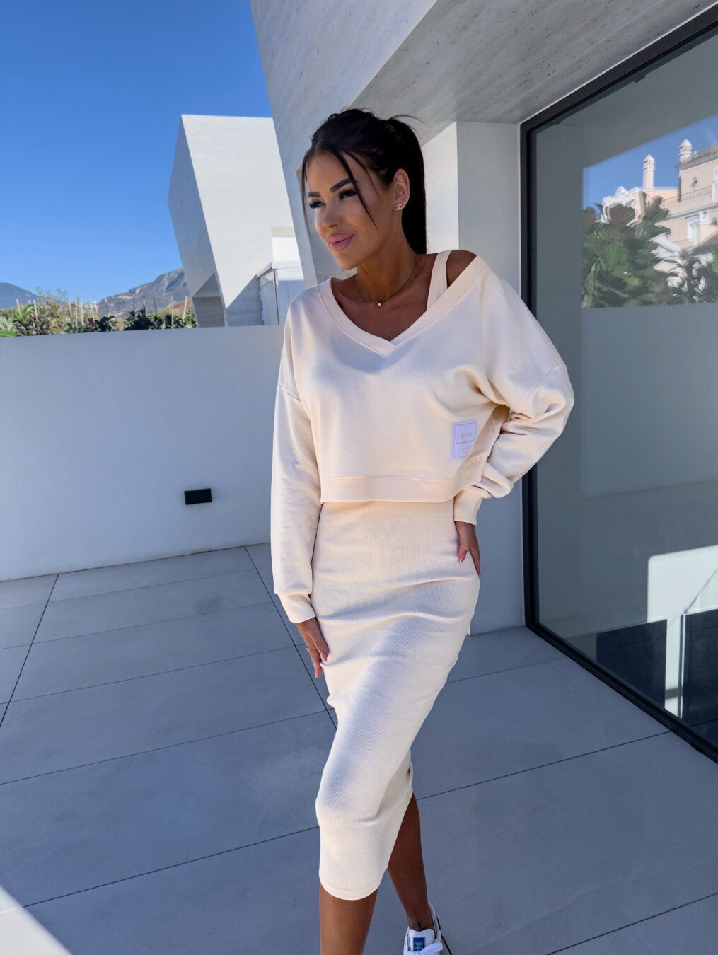 Brianna | Elegant Versatile Fit Women's Sweatshirt and Dress Set