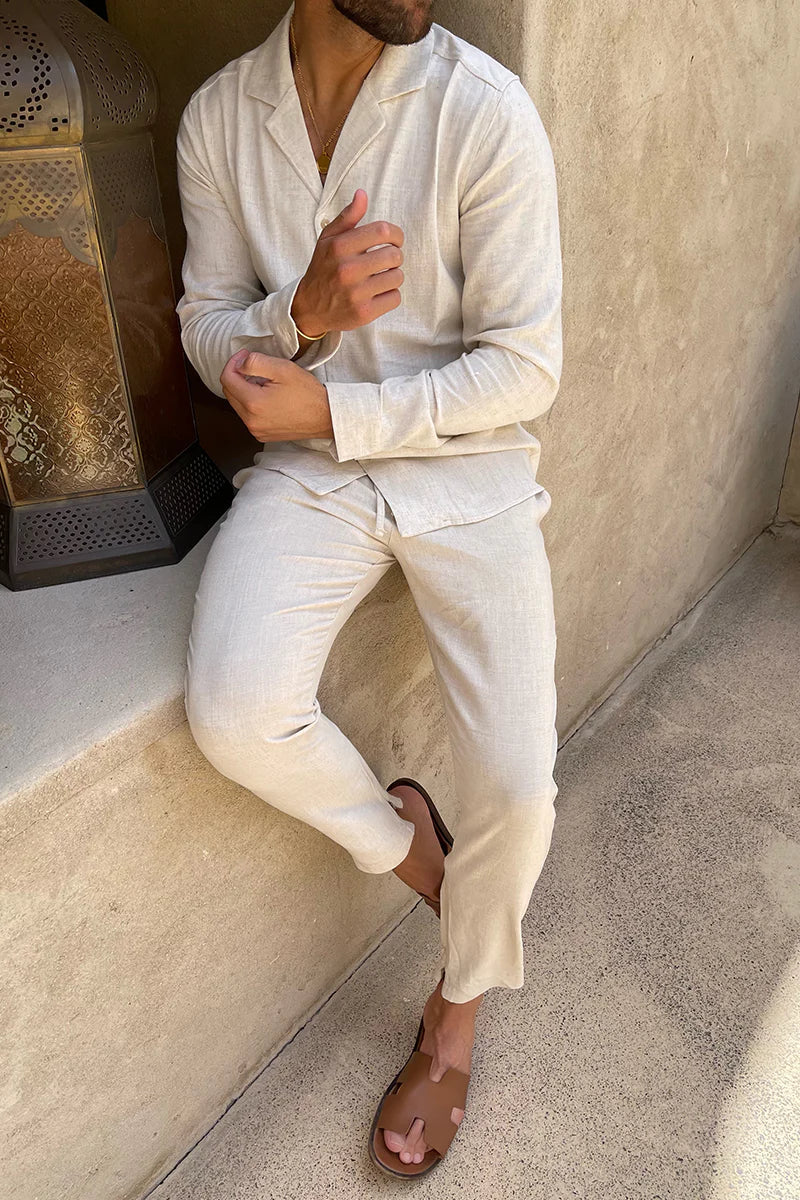 Zackary | Classic Breathable Design Man's Linen Set
